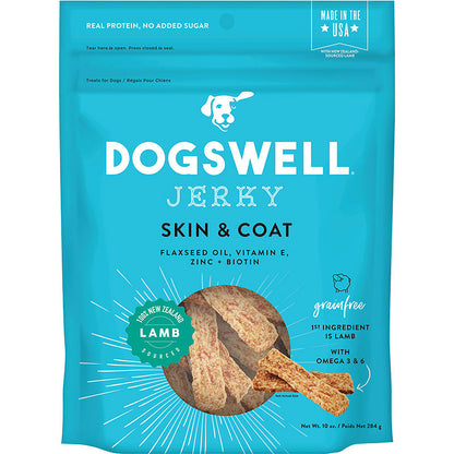 DOGSWELL DOG SKIN & COAT JERKY GRAIN FREE LAMB 10OZ